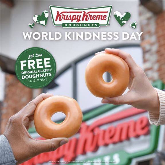Krispy Kreme Canada Get Two Free Original Glazed Doughnuts for World