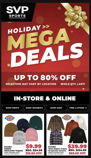 SVP Sports Canada Black Friday Offers: Holiday Mega Deals up to 80