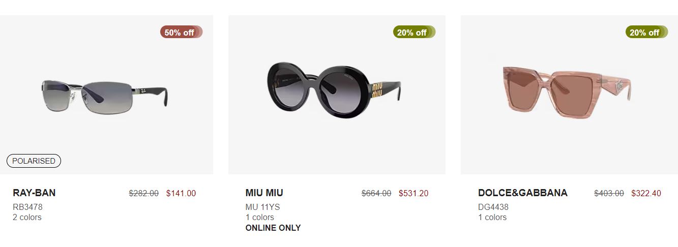 Sunglass hut sale canada promo code