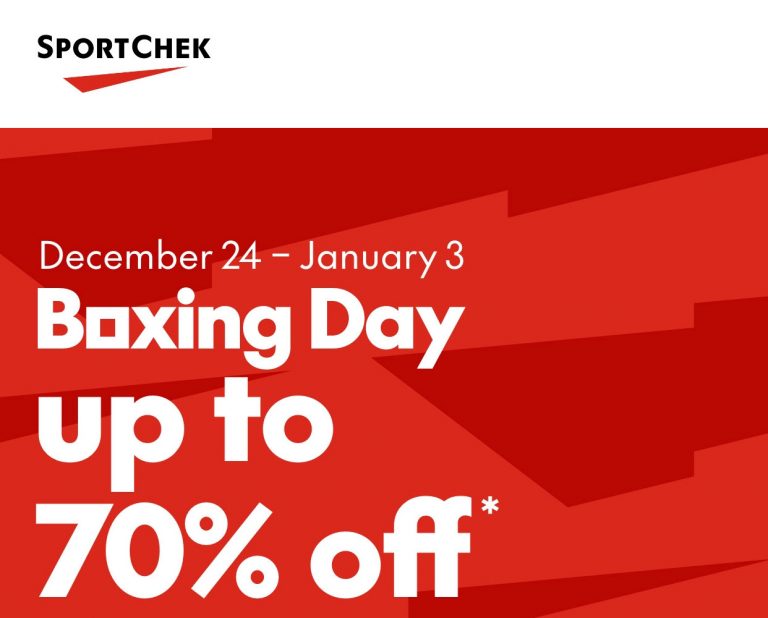 Sport Chek Boxing Day Sale & Flyer Save up to 70 off + an Extra 50