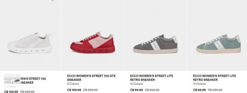 ECCO Canada: up to 40% off Sale Shoes, up to 75% off Leather Goods, + 30% off All Shoes Accessories