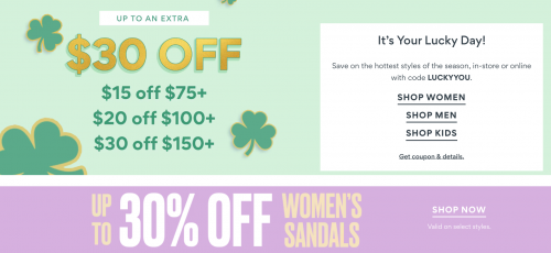 Famous Footwear Canada: Save up to an Extra $30 on Your Purchase + up to 30% off Women’s Sandals
