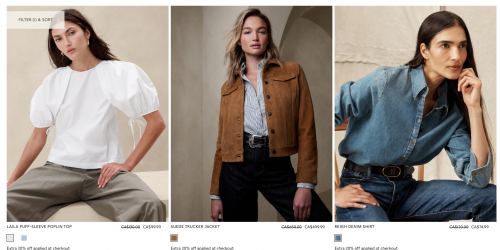 Banana Republic Canada: Sale Styles up to 40% off + Extra 20% off