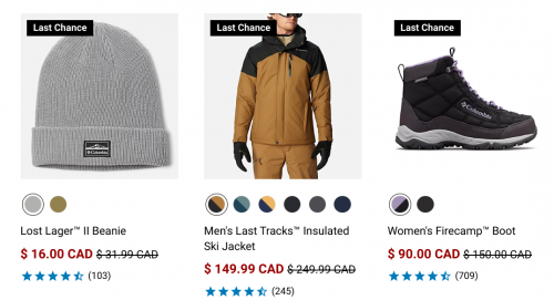Columbia Canada: Winter Favourites up to 40% off