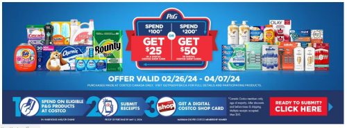 Costco Canada P&G Spend And Get Event: Save up to $50 - Canadian Freebies,  Coupons, Deals, Bargains, Flyers, Contests Canada Canadian Freebies,  Coupons, Deals, Bargains, Flyers, Contests Canada