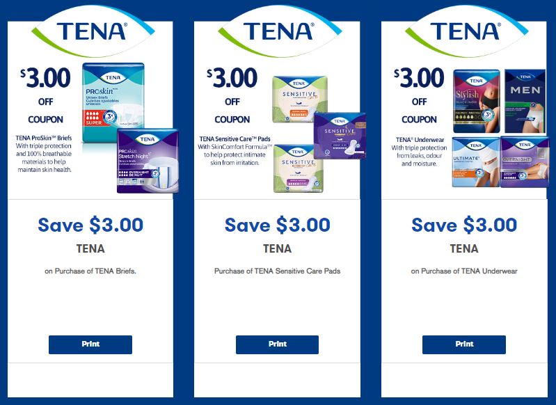 WebSaver Canada Coupons: New Printable Tena Coupons Available