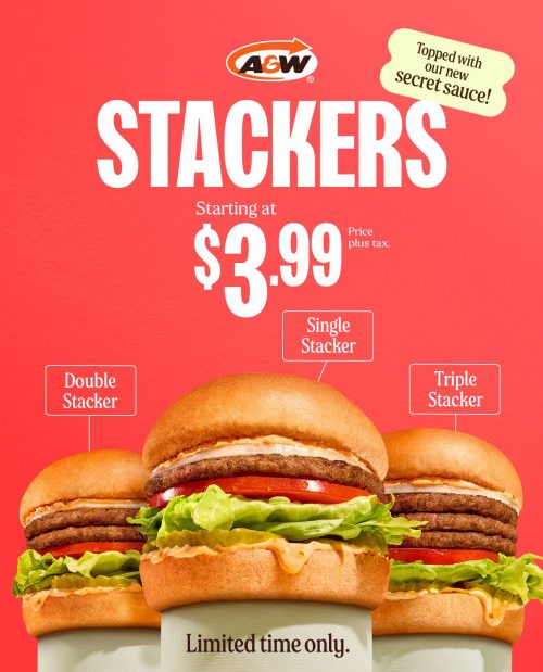 A&W Canada New Stacker Burgers 🍔 Starting at $3.99