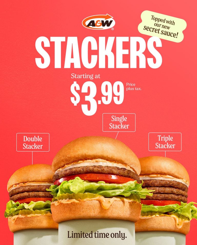 A&W Canada New Stacker Burgers 🍔 Starting at $3.99 - Canadian Freebies ...