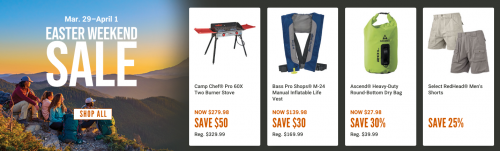 Cabela's & Bass Pro Shops Canada: Easter Weekend Sale + Free
