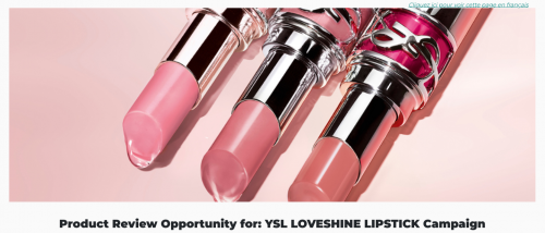 Butterly Canada: New Product Review Opportunity for YSL Loveshine Lipstick