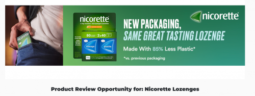 Butterly Canada: New Review Opportunity for Nicorette Lozenges