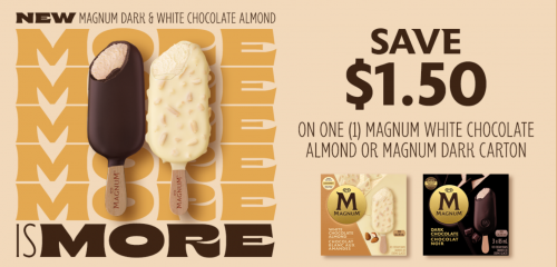 WebSaver Canada Coupons: Save $1.50 on Magnum White Chocolate Almond or Magnum Dark