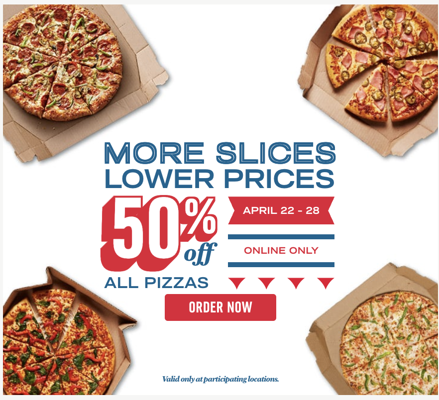 Domino’s Pizza Canada Special Offer: Save 50% Off All Pizzas - Canadian ...