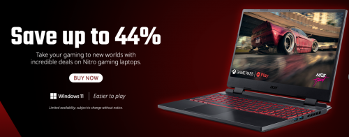 Acer Canada: Save up to 44% on Nitro Gaming Laptops, $150 on Monitors + More