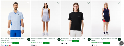 Lacoste Canada Private Sale: Save 30% off this Season’s Must-Haves + New Deals