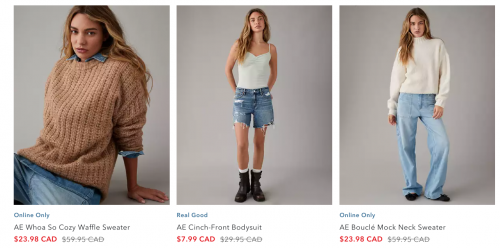American Eagle & Aerie Canada: Extra 25% off all AE and Aerie with Promo Code + Clearance up to 60% off