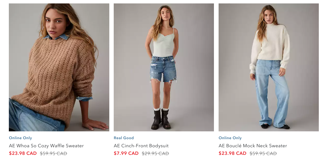 American Eagle & Aerie Canada Extra 25 off all AE and Aerie with