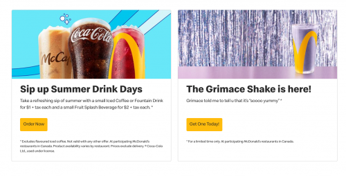 McDonald’s Canada Deals & Promotions Vanilla Soft-Serve Cone for $1.00 + Summer Drinks for $1
