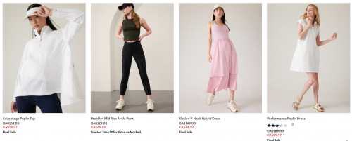 Athleta Canada Online Warehouse Sale: Save up to 70% Off