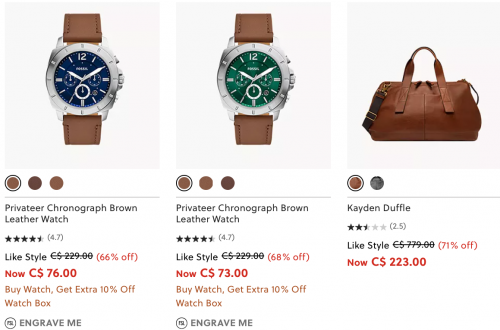 Fossil & Fossil Outlet Canada Father’s Day Deals: Save 30% Off Full-Price Styles + up to 70% Off Gifts in the Outlet + More