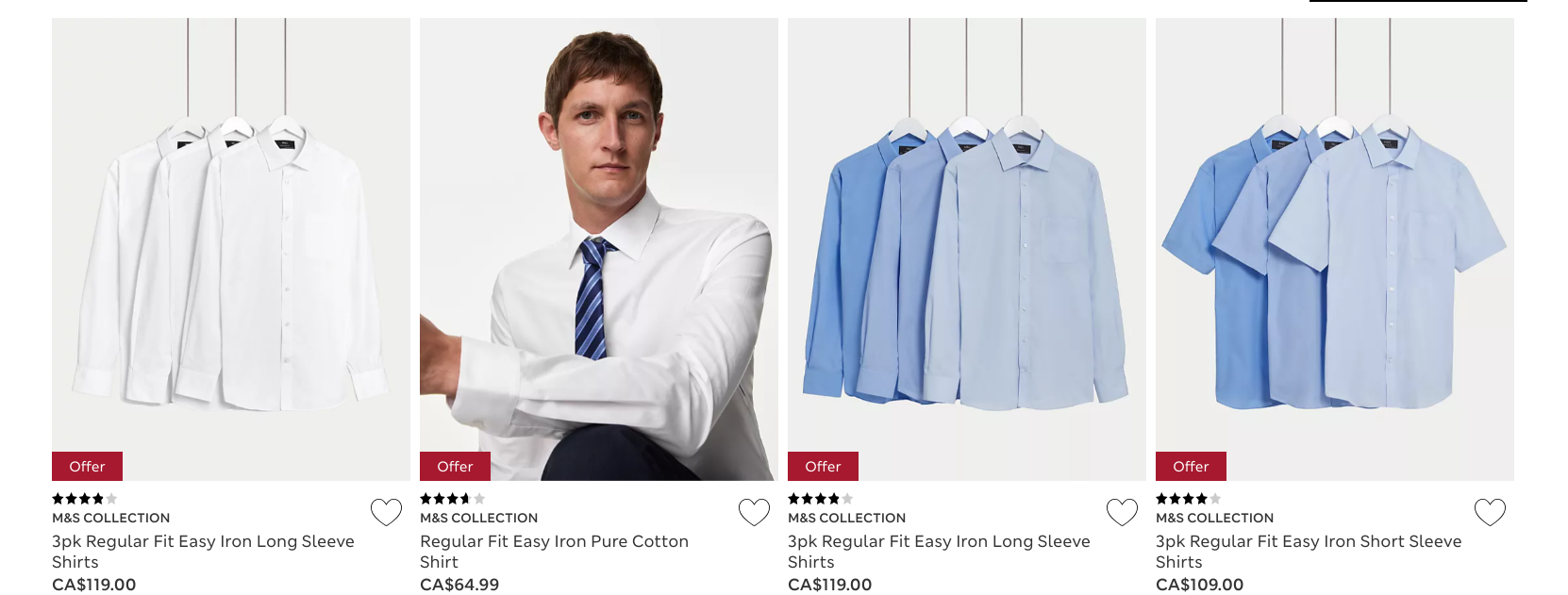 Marks and Spencer Canada: Men's Formal Shirts Buy 2 Save 30%, Select ...