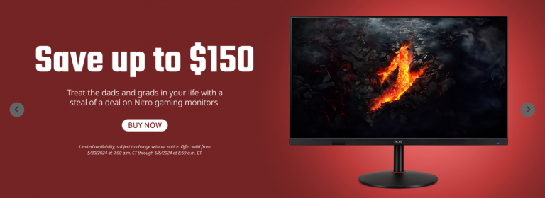 Acer Canada: Save up to $150 on Nitro Gaming Monitors + up to 50% off