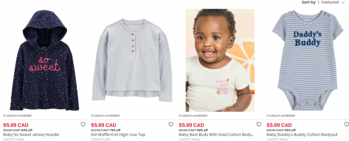 Carter’s OshKosh B’gosh Canada: 50% off Clearance Styles from $5.99 + More