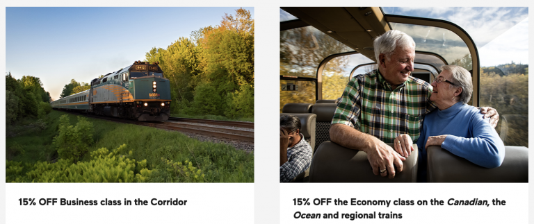 VIA Rail Canada Discount Tuesday: 15% OFF Economy & Business Class ...