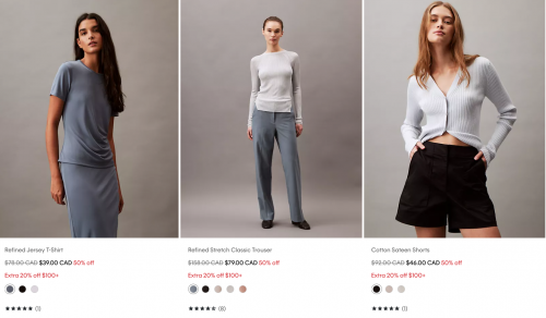 Calvin Klein Canada: Save up to 60% off Sitewide + 70% off Sale + Extra 20% off $100