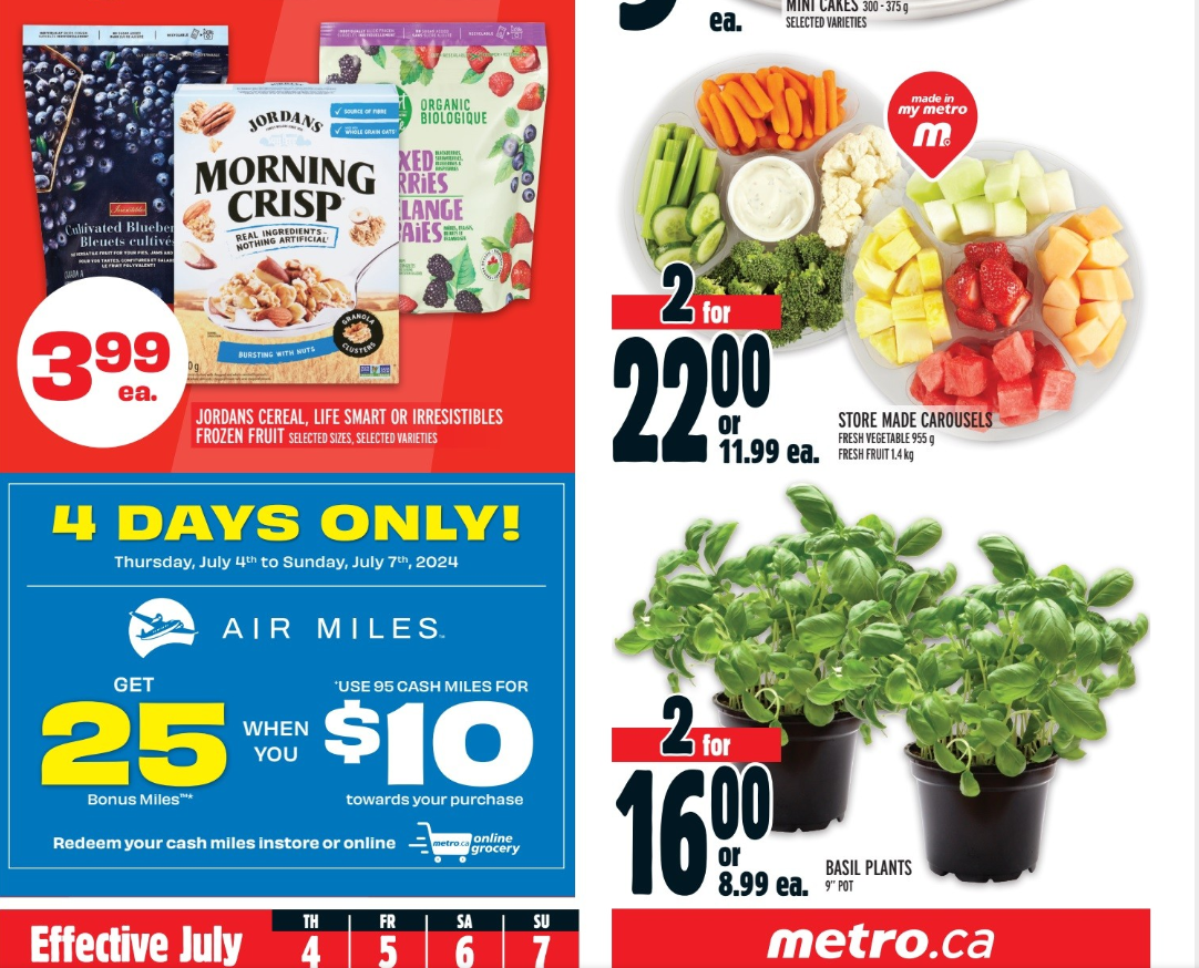 Metro Ontario: Get 25 Bonus Air Miles When You Use $10 in Cash Miles ...