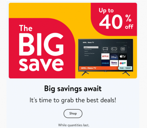 Walmart Canada: The Big Save Sale up to 50% off + More