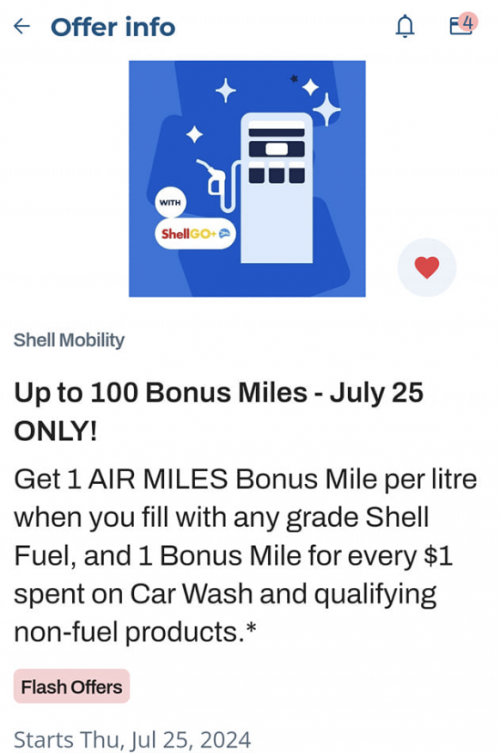 Air Miles Flash Offers: Get up to 100 Bonus Miles When You Fill with ...