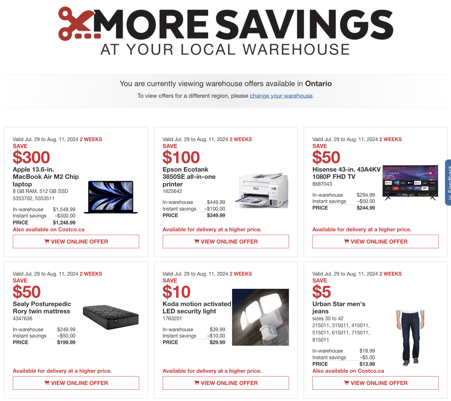 Costco Canada Coupons/Flyers Deals at All Costco Wholesale Warehouses ...