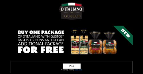 WebSaver Canada Coupons: Buy One Get One Free D’Italiano Gusto