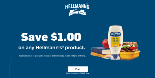 WebSaver Canada Coupons: Save $1 on any Hellmann’s Product