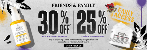 Kiehl’s Canada: Friends & Family Event + Free Gift with Purchase