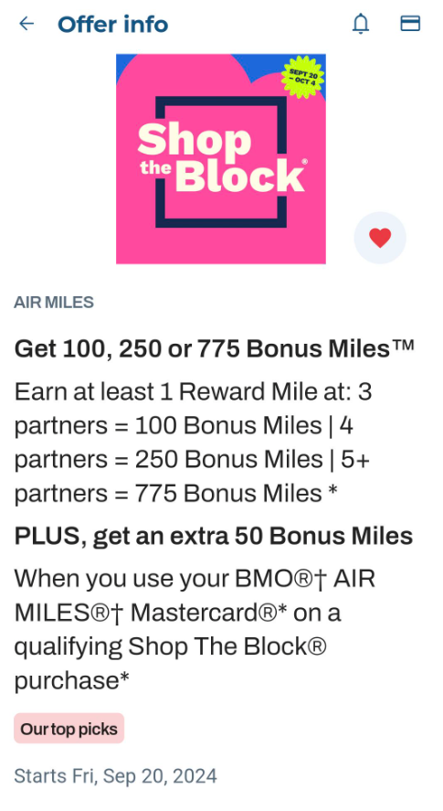 Air Miles Shop The Block: Get up to 825 Bonus Air Miles When You Shop at 5 or More Partners