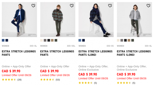 UNIQLO Canada Limited Time Offers