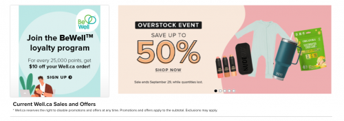 Well.ca Canada Overstock Event Sale: Save up to 50% Off + More Deals