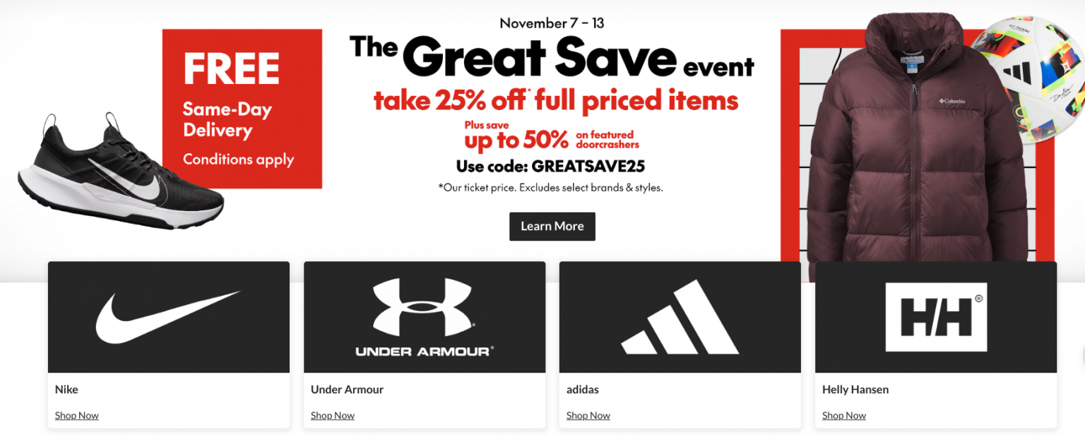 Sport Chek Canada Early Black Friday Deals 25 off Full Priced Items