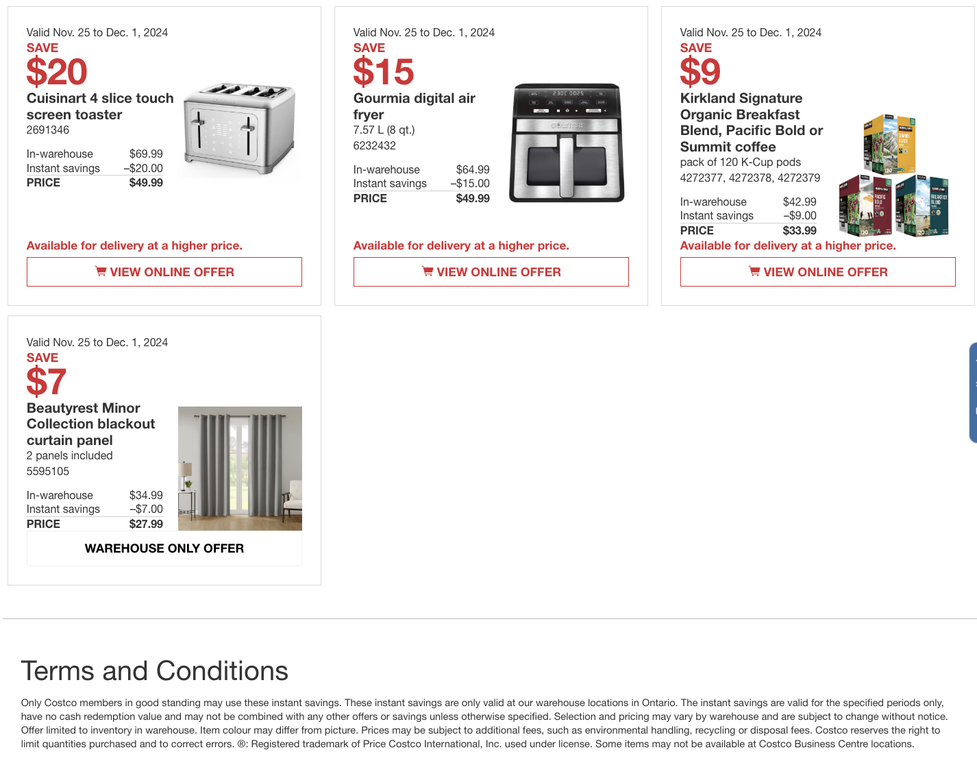 Costco Canada Black Friday Coupons/Flyers Deals at All Costco Wholesale ...