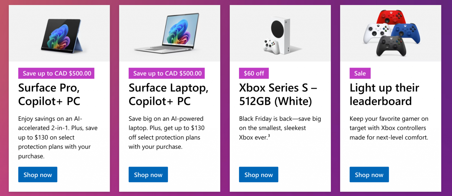 Microsoft Store Canada Black Friday Deals 2024 Canadian Freebies