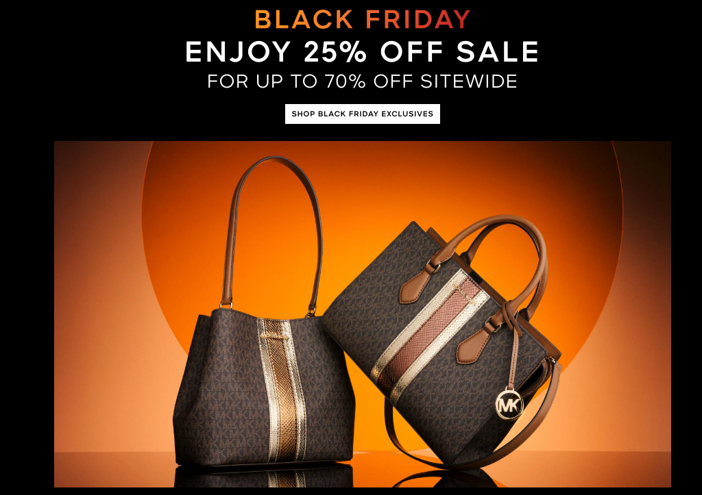 Michael Kors Canada Black Friday Sale Deals 2024 Extra 25 off Sale