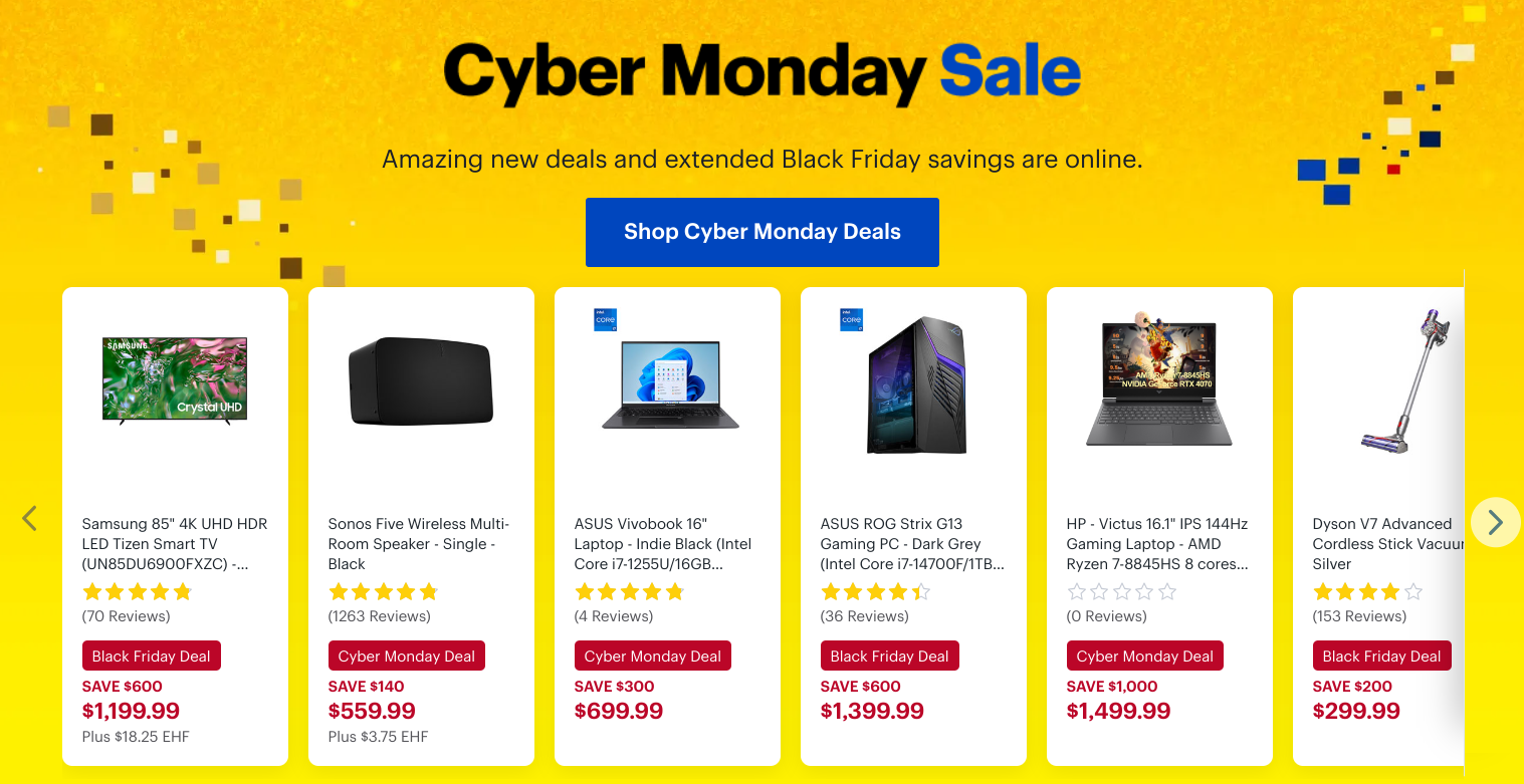 Best Buy Canada Cyber Monday Sale Deals 2024 Save up to 400 on Select