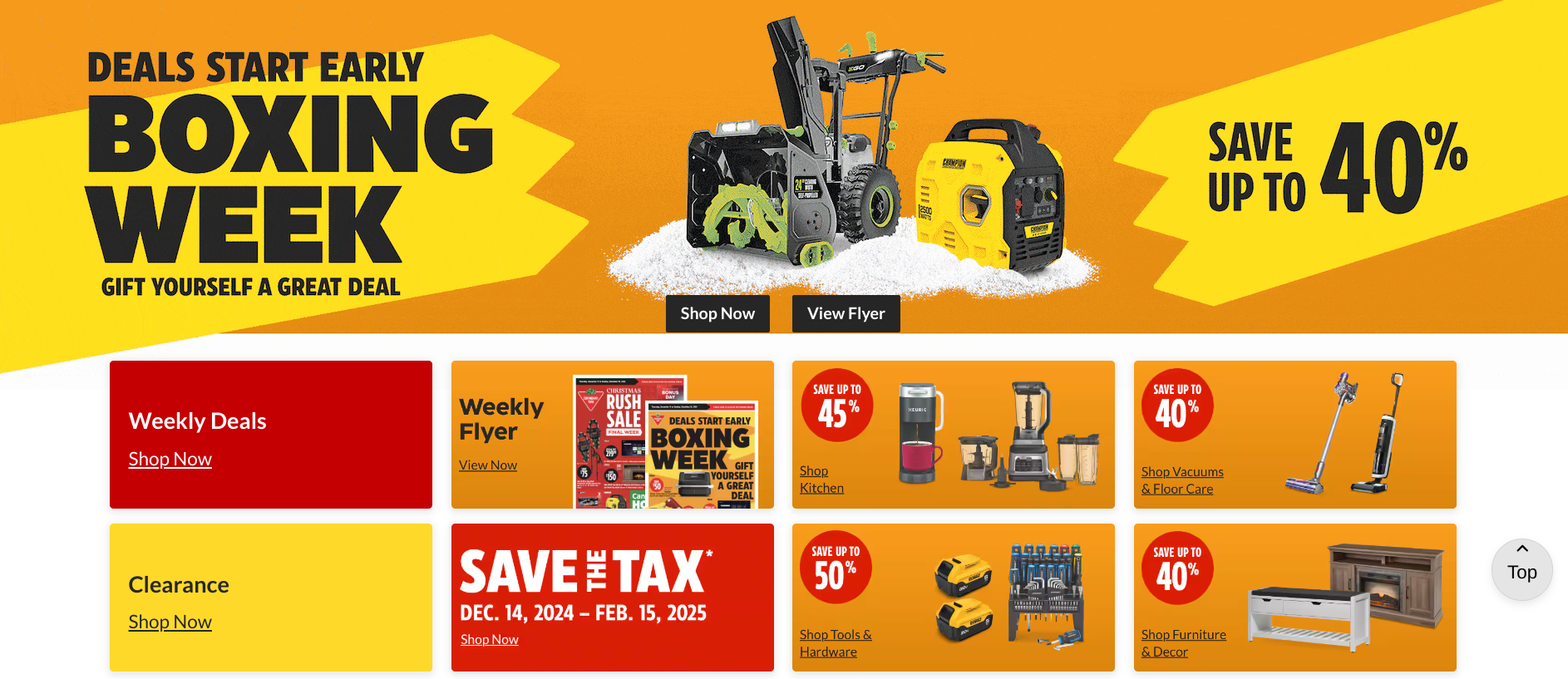 Canadian Tire Boxing Week Flyers Sale + Christmas Online Deals Save up