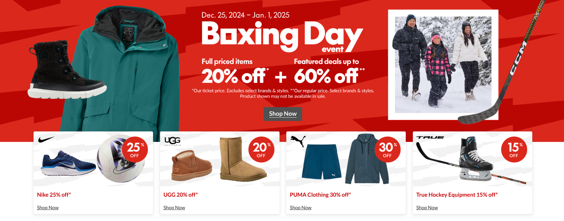 Sport Chek Canada Boxing Day Event Sale 2024 *LIVE* Canadian Freebies