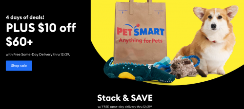 PetSmart Canada Stack & Save Deals: Save $10 Off When You Spend $60 + Free Same Delivery