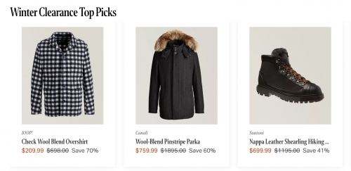 Harry Rosen Canada Sale up to 60% off Select Styles + Save up to 70% Off Winter Clearance