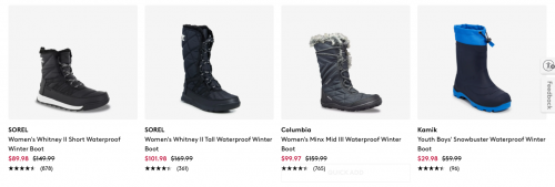 The Shoe Company Canada Clearance Deals: up to 60% off Winter Styles + up to 50% off Sneakers + More