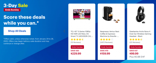 Best Buy Canada: 3-Day Sale January 24th – 26th